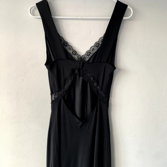 Reformation Provence Silk Lace Cut Out Open Back Midi Maxi Dress Black - Picture 13 of 16